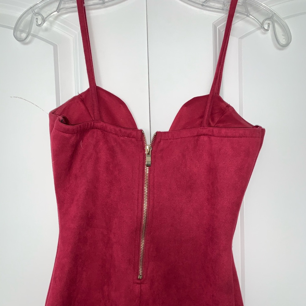 Windsor Burgundy Suede Dress - Picture 2 of 3